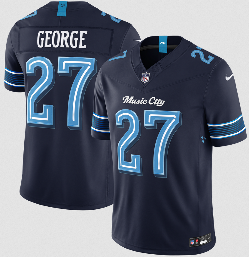 Men Tennessee Titans #27 George Nike Navy NFL 2026 Rivalries Collection limited Jersey